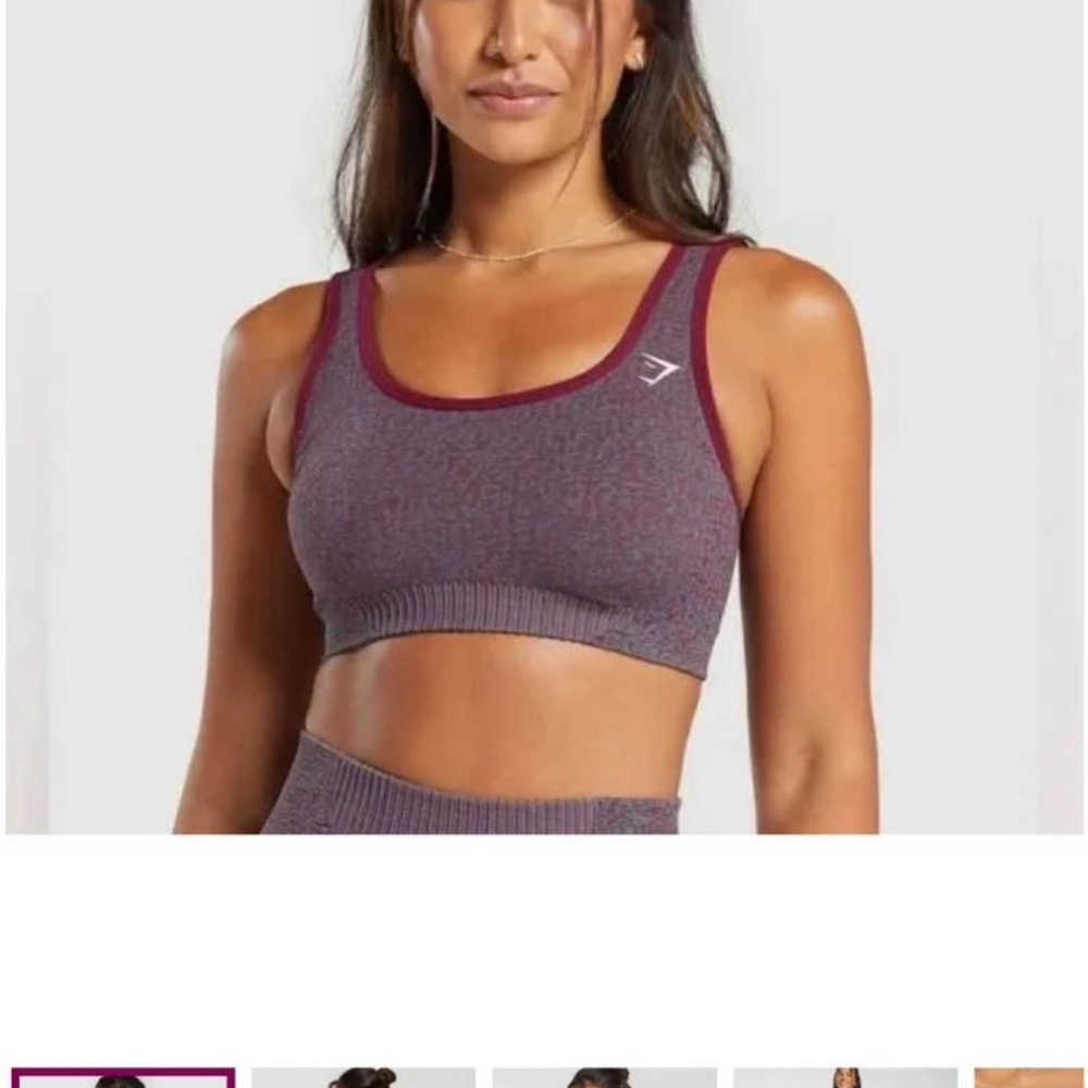 Gymshark Burgundy Heather Sports Bra
